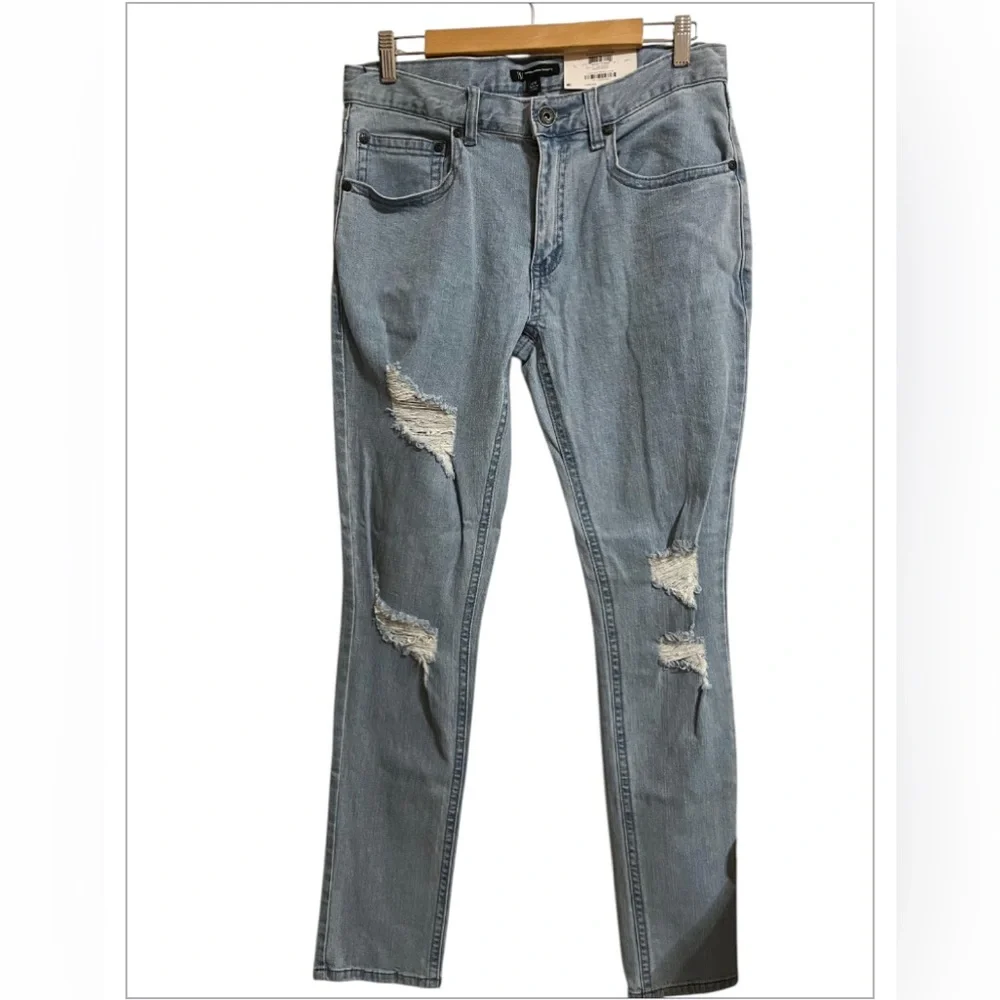 (20) INC Light blue high-waisted ripped skinny jeans